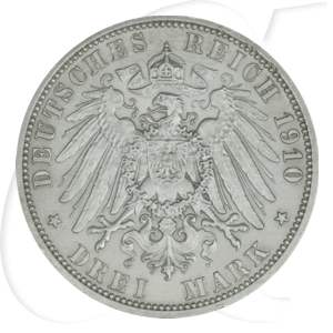 Deutschland Sachsen-Weimar-Eisenach 3 Mark 1910 vz Hochzeit