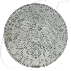 Deutschland Sachsen-Weimar-Eisenach 5 Mark 1903 ss-vz Hochzeit