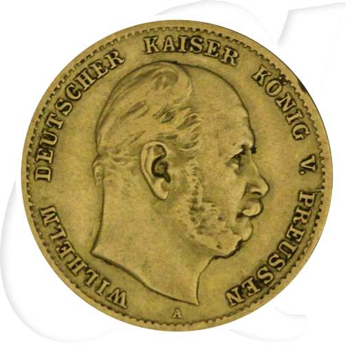Deutschland 10 Mark Gold 1873 A ss Preussen Kaiser Wilhelm I. Münzen-Bildseite