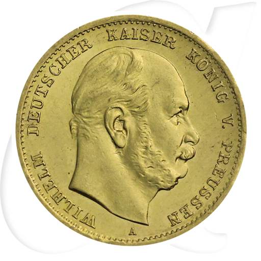 Deutschland Preussen 10 Mark Gold 1872 A vz Wilhelm I. Münzen-Bildseite