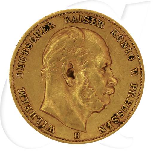 Deutschland Preussen 10 Mark Gold 1873 B ss Wilhelm I. Münzen-Bildseite