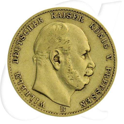 Deutschland Preussen 10 Mark Gold 1877 B ss Wilhelm I. Münzen-Bildseite