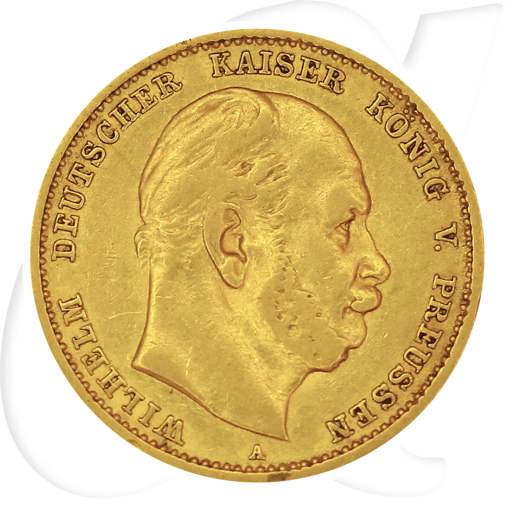 Deutschland Preussen 10 Mark Gold 1878 A ss Wilhelm I. Münzen-Bildseite