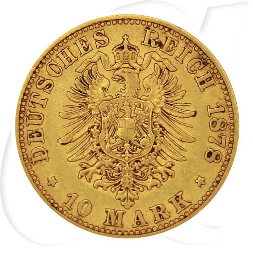 Deutschland Preussen 10 Mark Gold 1878 A ss Wilhelm I. Münzen-Wertseite
