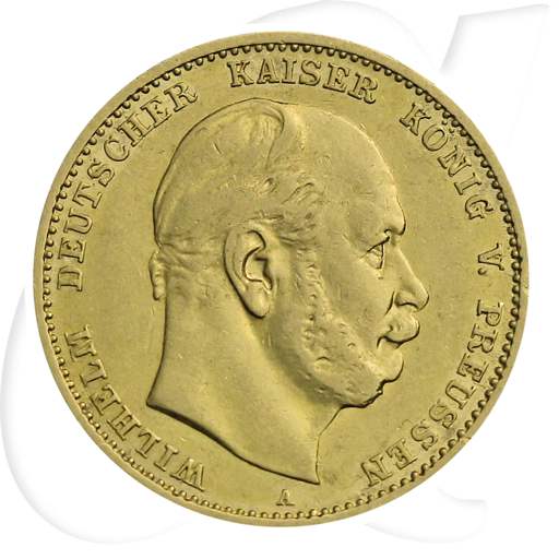 Deutschland Preussen 10 Mark Gold 1879 A ss Wilhelm I. Münzen-Bildseite