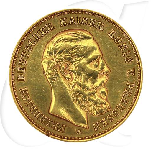 Deutschland Preussen 10 Mark Gold 1888 A ss poliert Friedrich III. Münzen-Bildseite