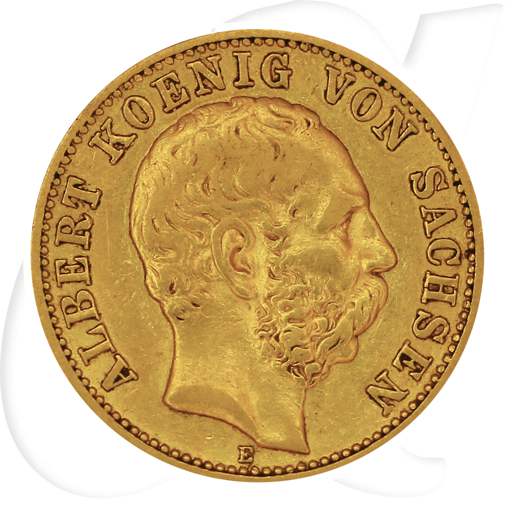 Deutschland Sachsen 10 Mark Gold 1896 E ss Sachsen Albert Münzen-Bildseite