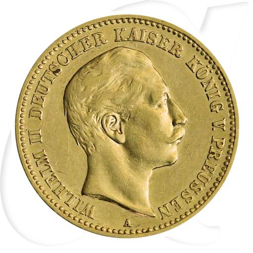 Deutschland Preussen 10 Mark Gold 1901 vz Wilhelm II. Münzen-Bildseite
