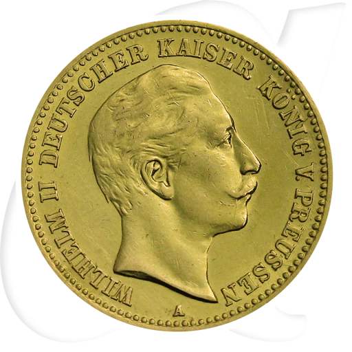 Deutschland Preussen 10 Mark Gold 1902 vz Wilhelm II. Münzen-Bildseite