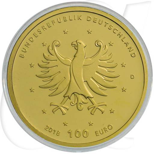 BRD 100 Euro Gold Schlösser in Brühl 2018 D OVP