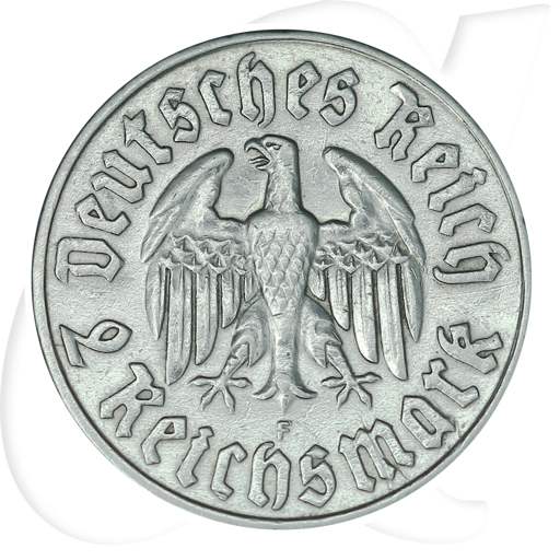 Deutschland Drittes Reich 2 RM 1933 F ss-vz 450. Geburtstag Martin Luther Münzen-Wertseite