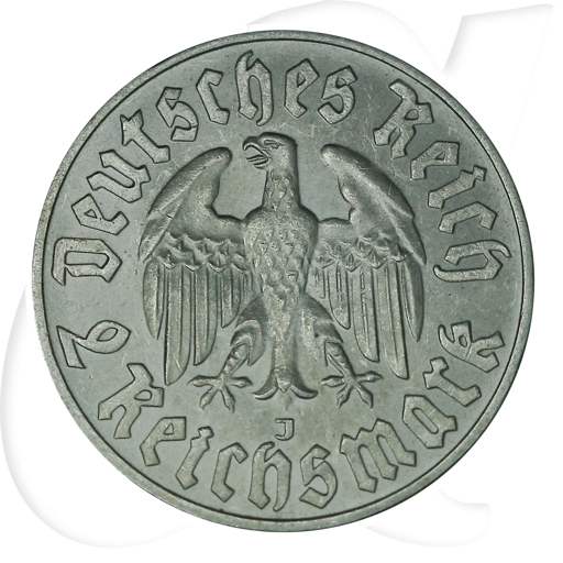 Drittes Reich 2 RM 1933 J st 450. Geburtstag Martin Luther