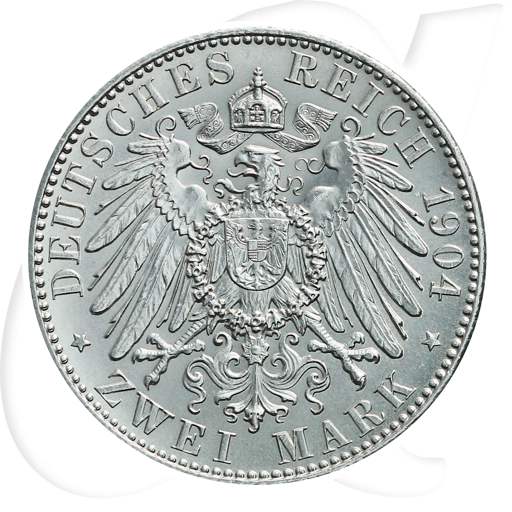 Deutschland Sachsen 2 Mark 1904 vz-st Georg Münzen-Wertseite