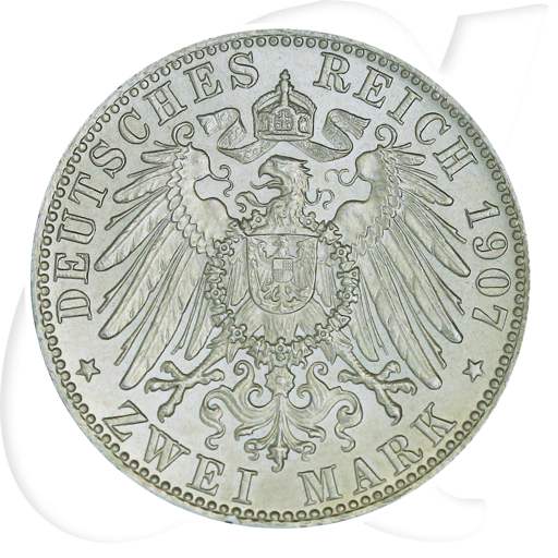 Deutschland Bayern 2 Mark 1907 vz+ Otto Münzen-Wertseite