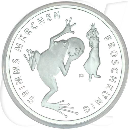 BRD 20 Euro Silber 2018 F PP (Spiegelglanz) OVP Froschkönig Münzen-Bildseite