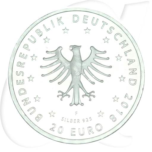 BRD 20 Euro Silber 2018 F st/prägefrisch Froschkönig Münzen-Wertseite