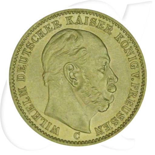 Deutschland 20 Mark Gold 1873 C vz Preussen Wilhelm I. Münzen-Bildseite