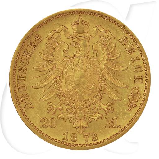 Deutschland Sachsen 20 Mark Gold 1873 E ss Johann