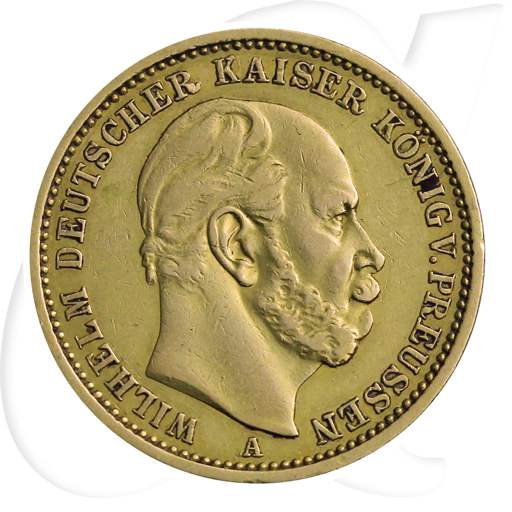 Deutschland Preussen 20 Mark Gold 1881 A ss Wilhelm I.