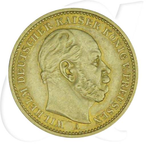 Deutschland 20 Mark Gold 1886 A ss-vz Preussen Wilhelm I. Münzen-Bildseite