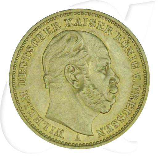 Deutschland Preussen 20 Mark Gold 1887 A ss-vz Wilhelm I.