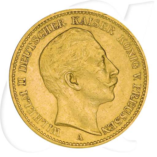 Deutschland Preussen 20 Mark Gold 1889 A ss-vz Wilhelm II. Münzen-Bildseite