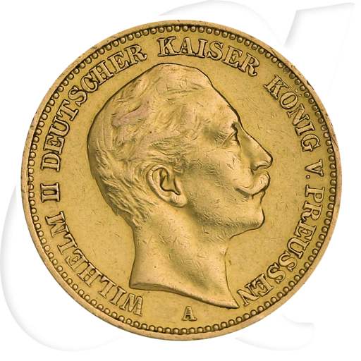 Deutschland Preussen 20 Mark Gold 1890 A ss Wilhelm II. Münzen-Bildseite