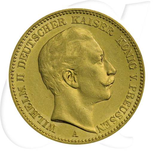 Deutschland Preussen 20 Mark Gold 1900 A vz Wilhelm II. Münzen-Bildseite