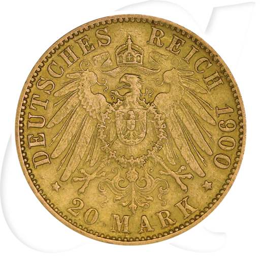 Deutschland Hamburg 20 Mark Gold 1900 ss Wappen Münzen-Wertseite