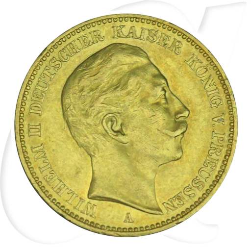 Deutschland Preussen 20 Mark Gold 1904 A ss-vz Wilhelm II.