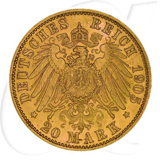 Deutschland Bayern 20 Mark Gold 1905 ss-vz Otto Münzen-Wertseite