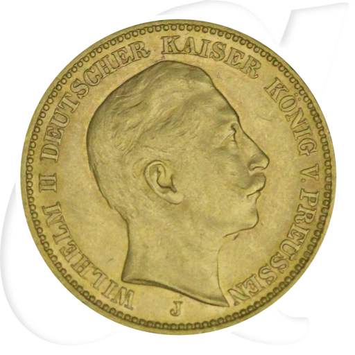 Deutschland 20 Mark Gold 1905 J vz Preussen Wilhelm II. Münzen-Bildseite