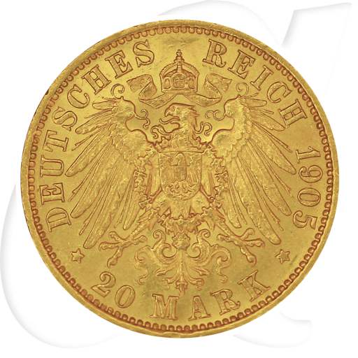 Deutschland Sachsen 20 Mark Gold 1905 E vz Friedrich August III.