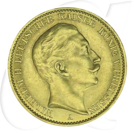 Deutschland 20 Mark 1912 A Gold Preussen Wilhelm II. vz Münzen-Bildseite