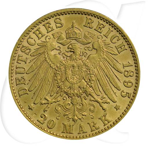 Deutschland Sachsen 20 Mark Gold 1895 E ss-vz Albert
