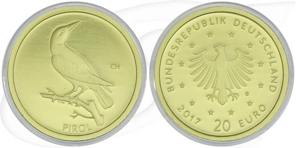 BRD 20 Euro 2017 G st/OVP Gold 3,89g fein Heimische Vögel - Pirol