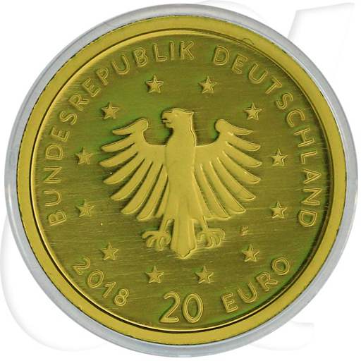 BRD 20 Euro 2018 F st Gold Heimische Vögel - Uhu ohne Zertifikat