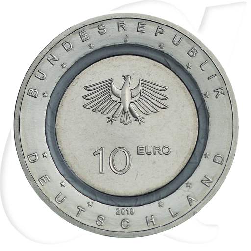 Deutschland 10 Euro 2019 J (Hamburg) st farbloser Ring In der Luft