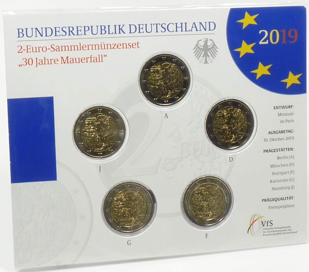 Deutschland 2019 2 Euro Mauerfall OVP