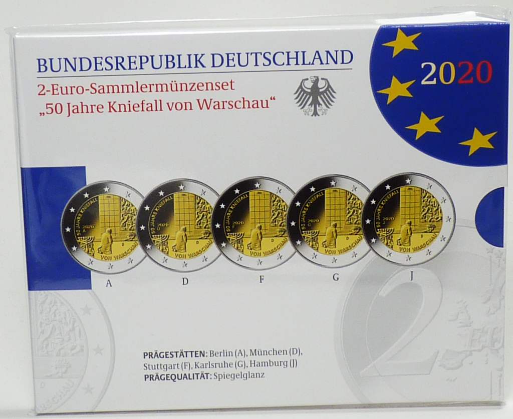 Deutschland 2020 2 Euro Kniefall Warschau OVP