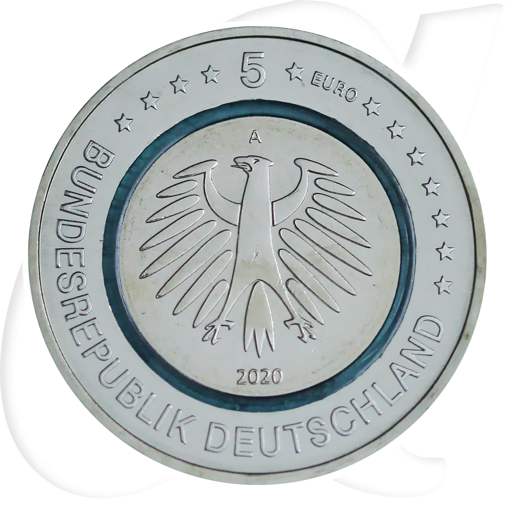 Deutschland 5 Euro 2020 A (Berlin) st Subpolare Zone türkiser Ring