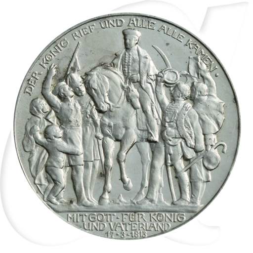 Deutschland Preussen 3 Mark 1913 ss Befreiungskriege Münzen-Bildseite