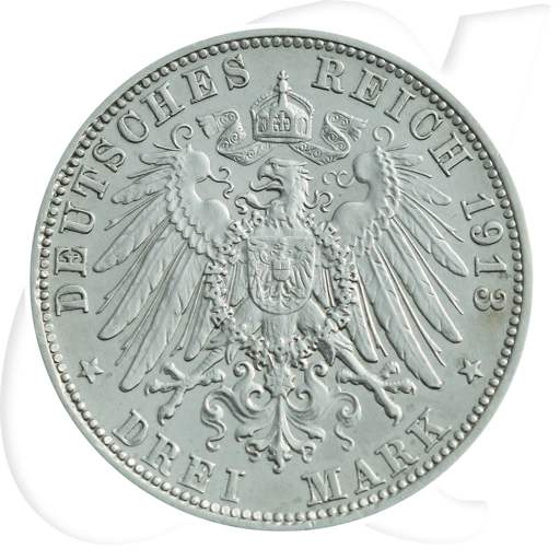 Deutschland Sachsen-Meiningen 3 Mark 1913 ss Herzog Georg II.