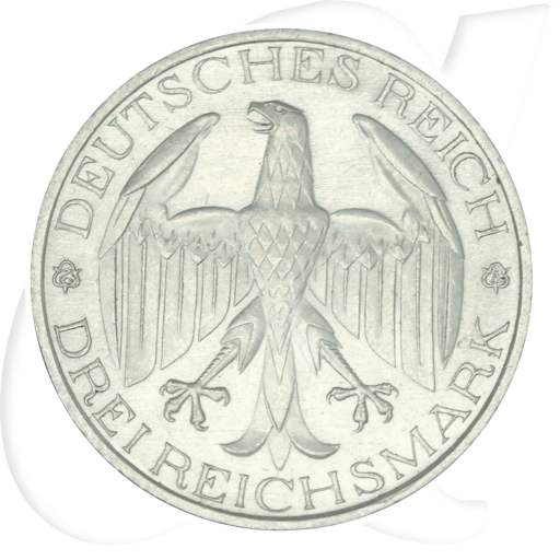 Weimarer Republik 3 Mark 1929 A vz Waldeck Pyrmont Münzen-Wertseite