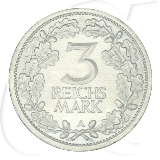 Weimarer Republik 3 Mark 1931 A st / prägefrisch Kursmünze Münzen-Wertseite
