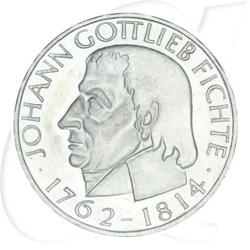BRD 5 DM 1964 J Johann Gottlieb Fichte vz-st Münzen-Bildseite