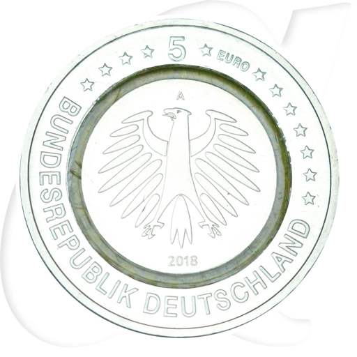 Deutschland 5 Euro 2018 A (Berlin) Subtropische Zone st/prägefrisch Münzen-Wertseite