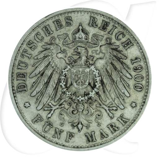 Deutschland Bayern 5 Mark 1900 ss Otto Münzen-Wertseite