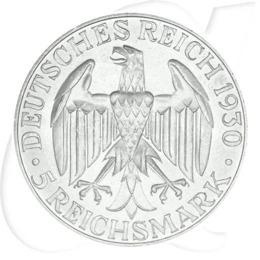 Weimarer Republik 5 Mark 1930 D vz-st Weltflug Graf Zeppelin Münzen-Wertseite