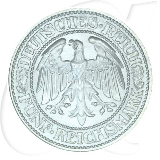 Weimarer Republik 5 Mark 1931 A prägefrisch/st Eichbaum Münzen-Wertseite